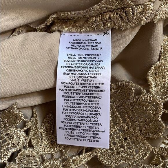 LAUREN RALPH LAUREN Sparkling Champagne GOLD & Silver Lace Dress SIZE 8 - Picture 12 of 14